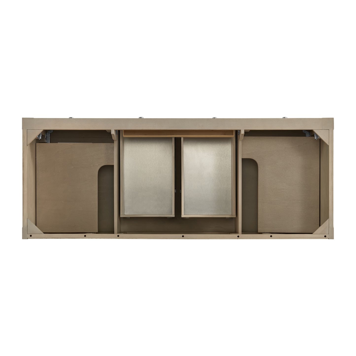 James Martin Vanities Breckenridge 60" Whitewashed Oak Double Vanity With 3 cm Parisien Bleu Top and FreePower Wireless Charger
