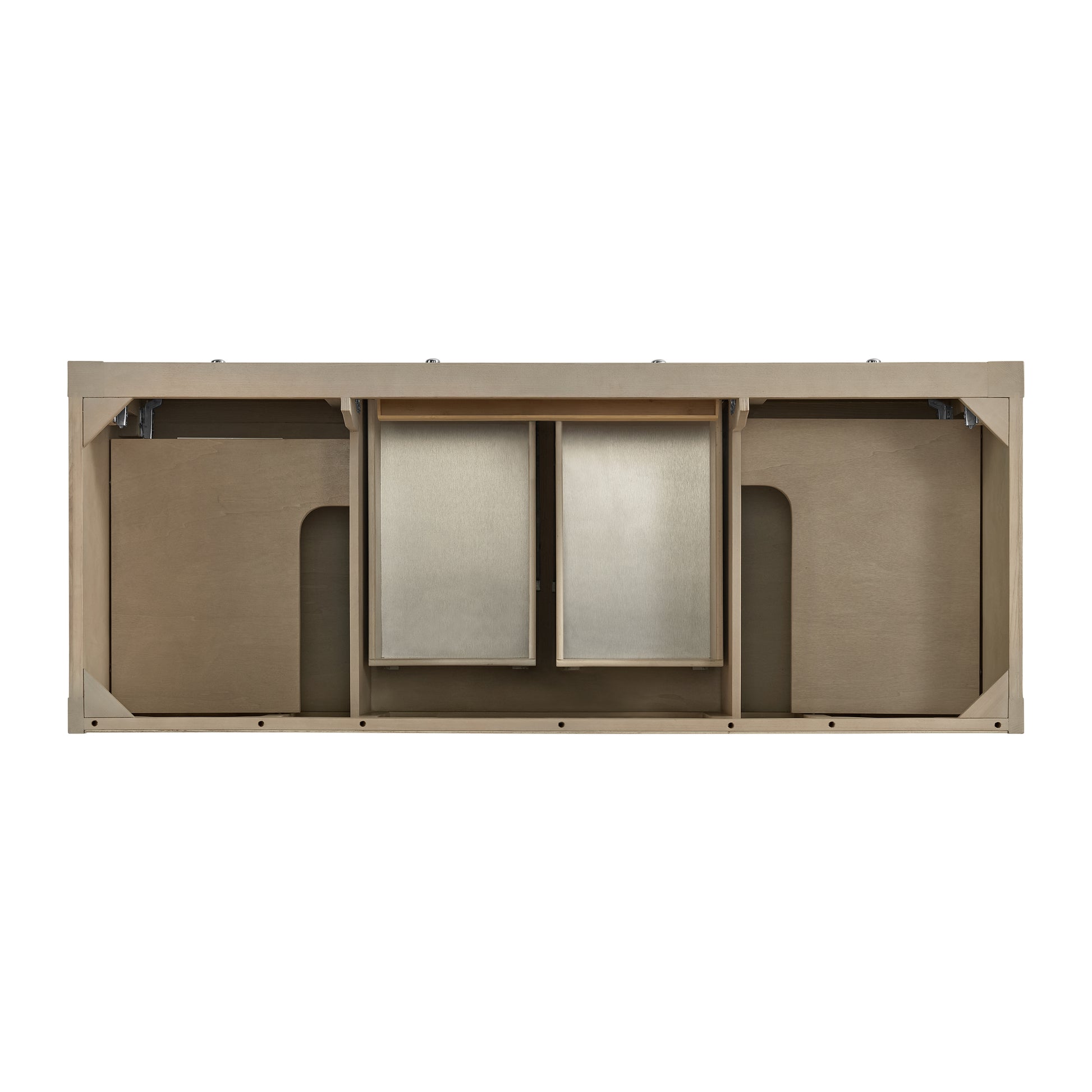 James Martin Vanities Breckenridge 60" Whitewashed Oak Double Vanity With 3 cm Parisien Bleu Top and FreePower Wireless Charger