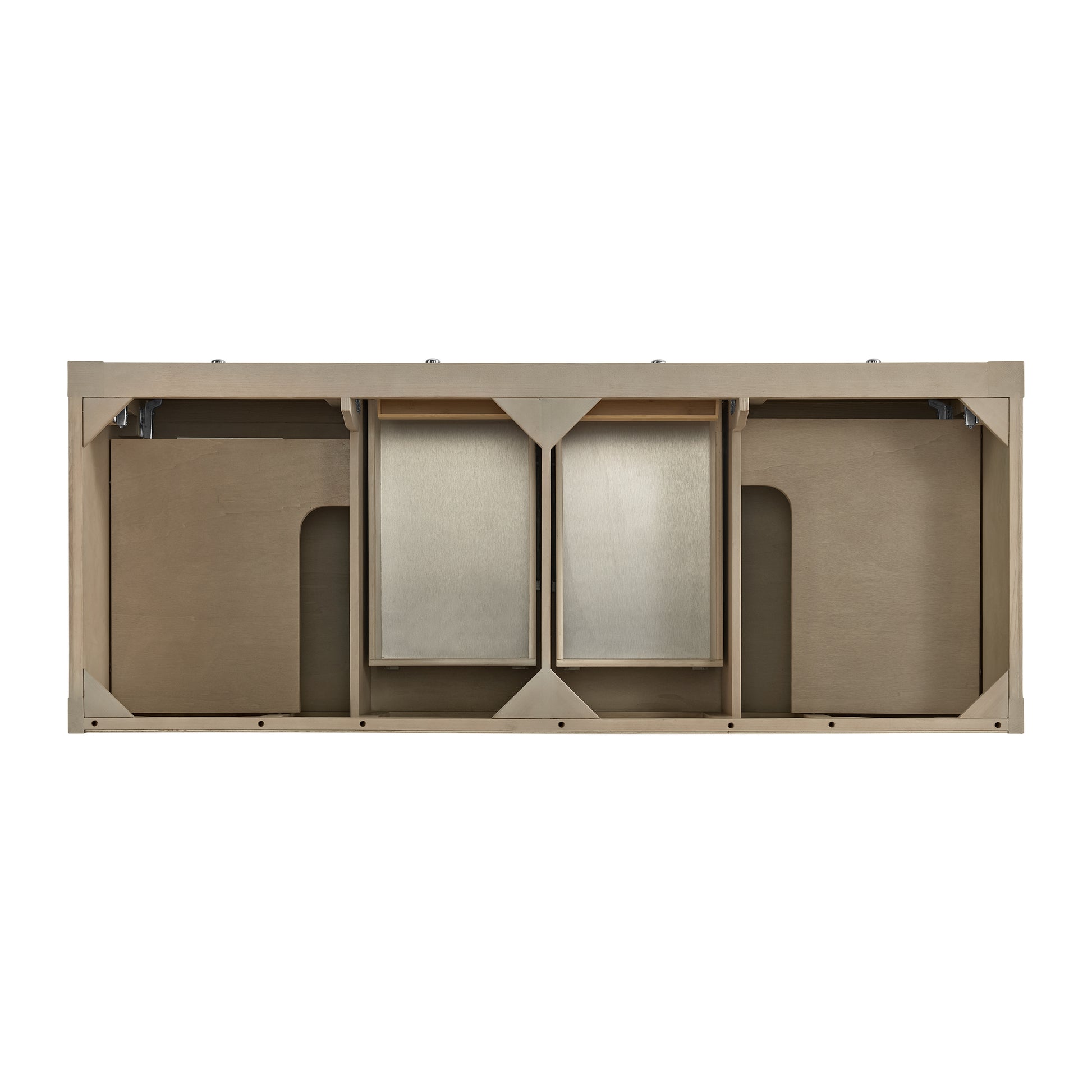 James Martin Vanities Breckenridge 60" Whitewashed Oak Double Vanity With 3cm Eternal Jasmine Pearl Quartz Top