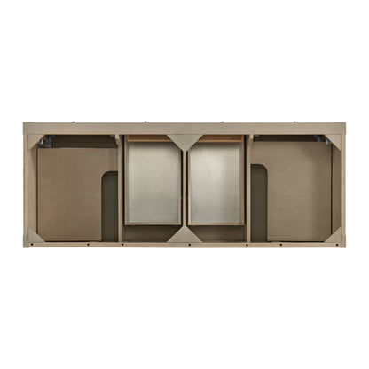 James Martin Vanities Breckenridge 60" Whitewashed Oak Double Vanity With 3cm White Zeus Quartz Top