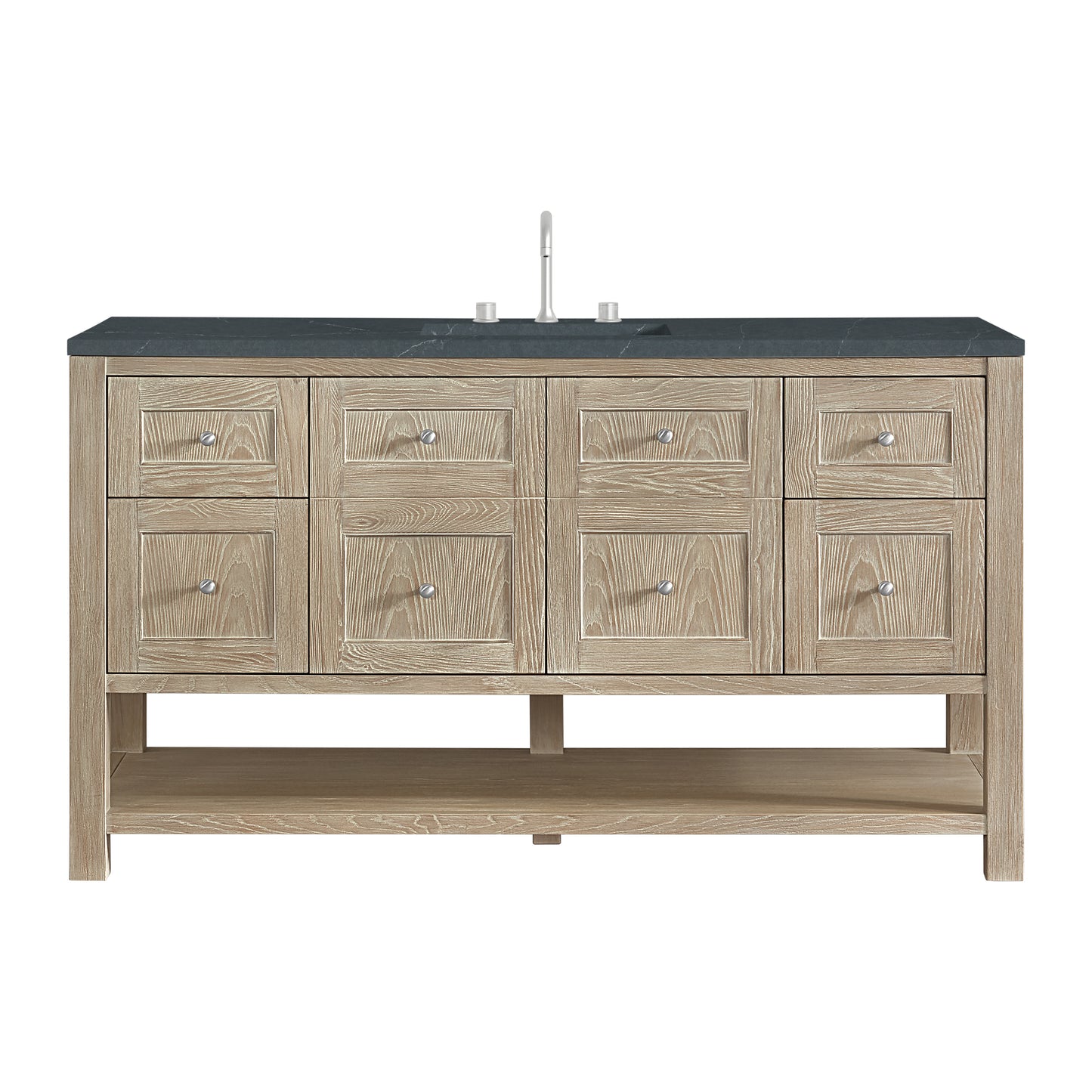 James Martin Vanities Breckenridge 60" Whitewashed Oak Single Vanity With 3cm Charcoal Soapstone Quartz Top