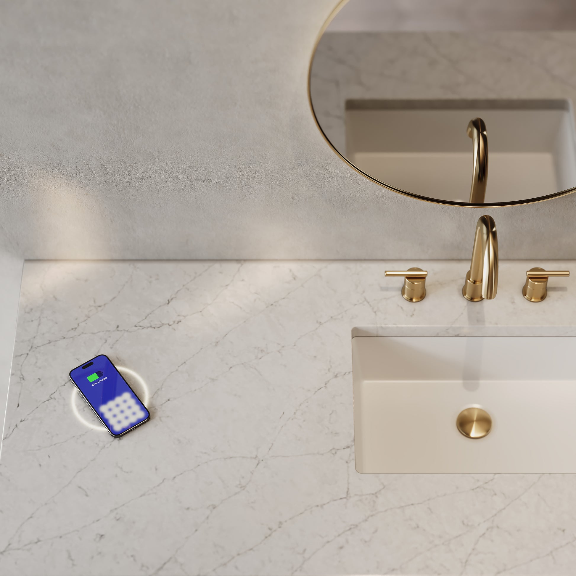 James Martin Vanities Breckenridge 60" Whitewashed Oak Single Vanity With 3cm Eternal Jasmine Pearl Silestone Top With FreePower Wireless Charger