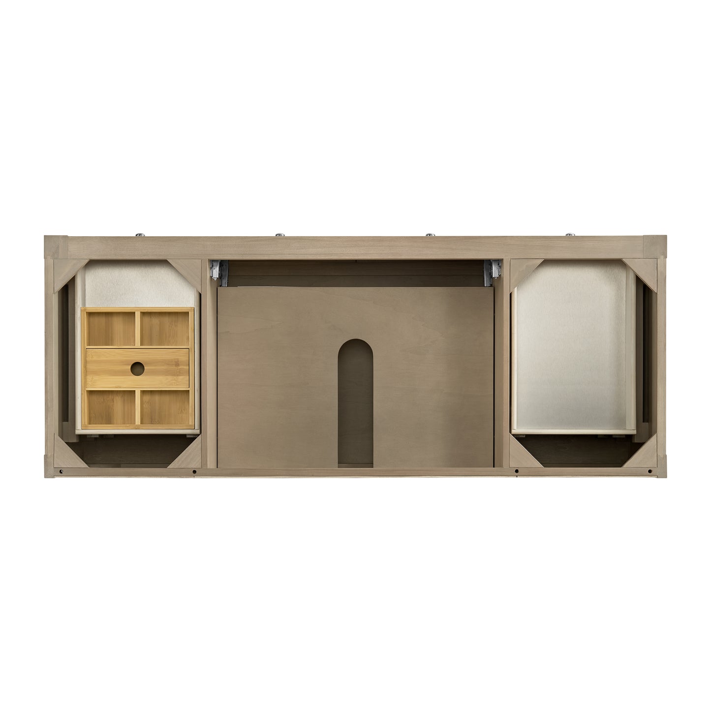 James Martin Vanities Breckenridge 60" Whitewashed Oak Single Vanity With 3cm Parisien Bleu Top With FreePower Wireless Charger