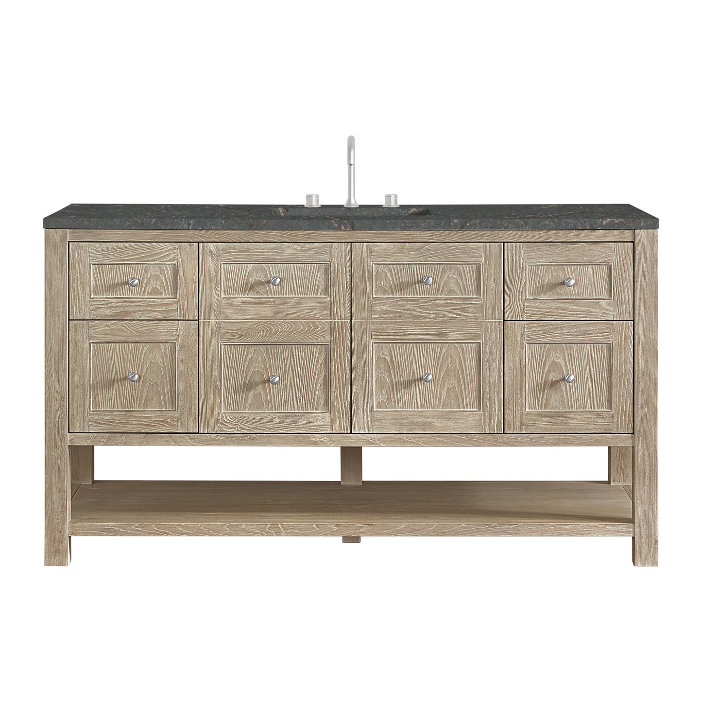 James Martin Vanities Breckenridge 60" Whitewashed Oak Single Vanity With 3cm Parisien Bleu Top With FreePower Wireless Charger
