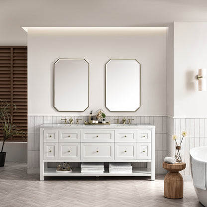 James Martin Vanities Breckenridge 72" Bright White Double Vanity Base Only