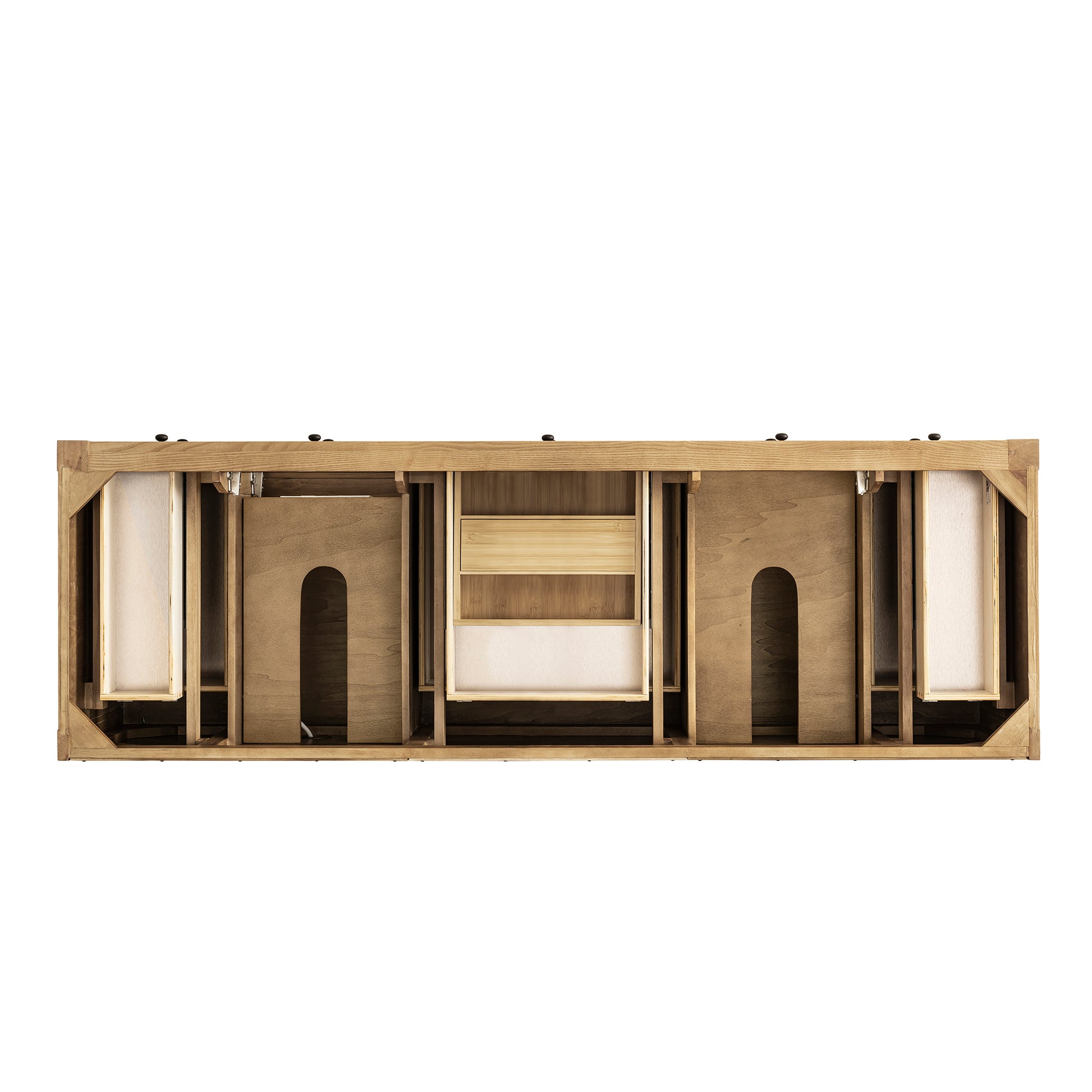 James Martin Vanities Breckenridge 72" Light Natural Oak Double Vanity With 3 cm Victorian Silver Top and FreePower Wireless Charger
