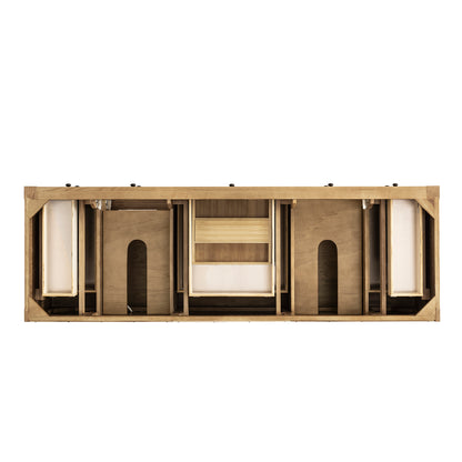 James Martin Vanities Breckenridge 72" Light Natural Oak Double Vanity With 3 cm Victorian Silver Top and FreePower Wireless Charger