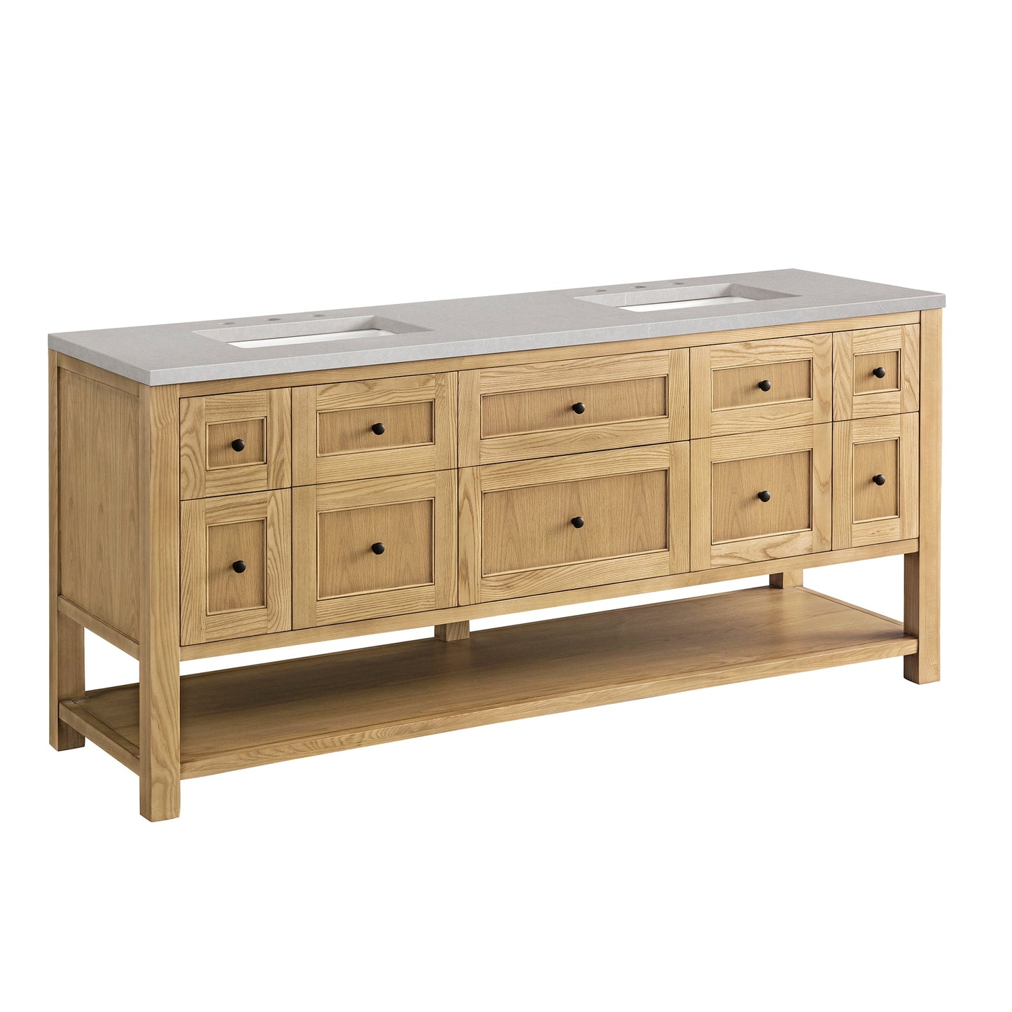 James Martin Vanities Breckenridge 72" Light Natural Oak Double Vanity With 3cm Eternal Serena Top