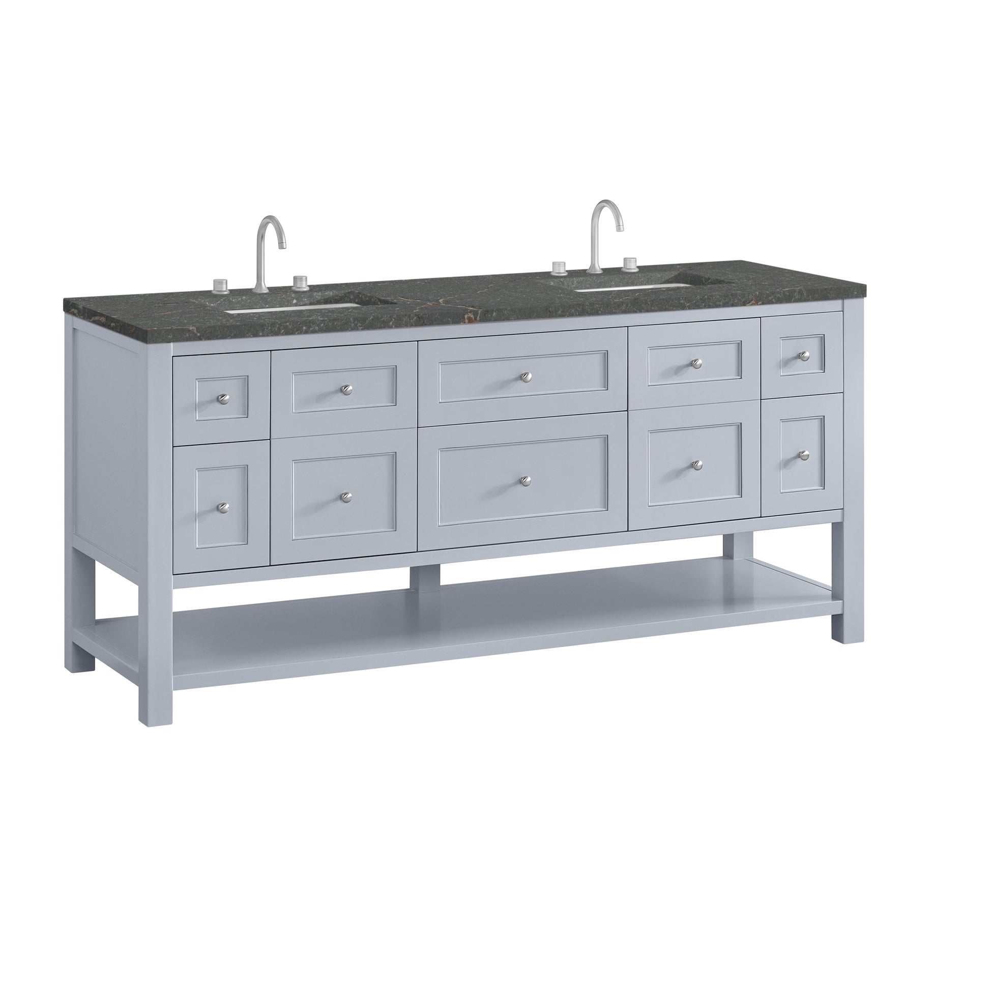 James Martin Vanities Breckenridge 72" Serenity Blue Double Vanity With 3cm Parisien Bleu Top