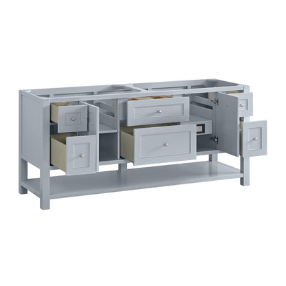 James Martin Vanities Breckenridge 72" Serenity Blue Double Vanity With 3cm Victorian Silver Quartz Top