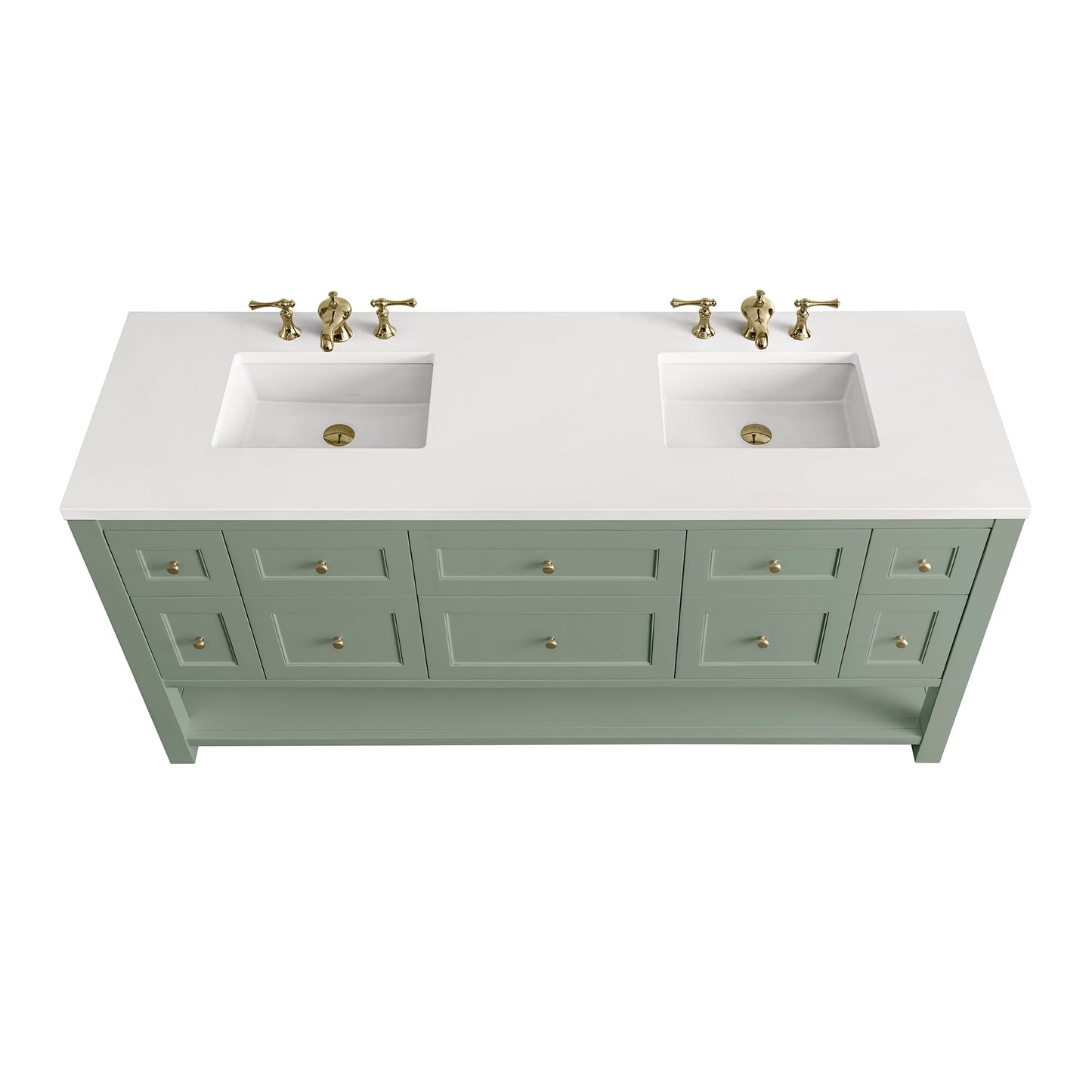 James Martin Vanities Breckenridge 72" Smokey Celadon Double Vanity