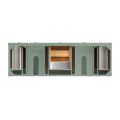 James Martin Vanities Breckenridge 72" Smokey Celadon Double Vanity With 3 cm Eternal Jasmine Pearl Top and FreePower Wireless Charger