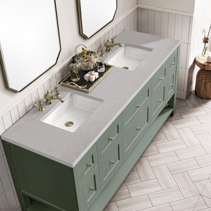 James Martin Vanities Breckenridge 72" Smokey Celadon Double Vanity With 3cm Eternal Serena Top