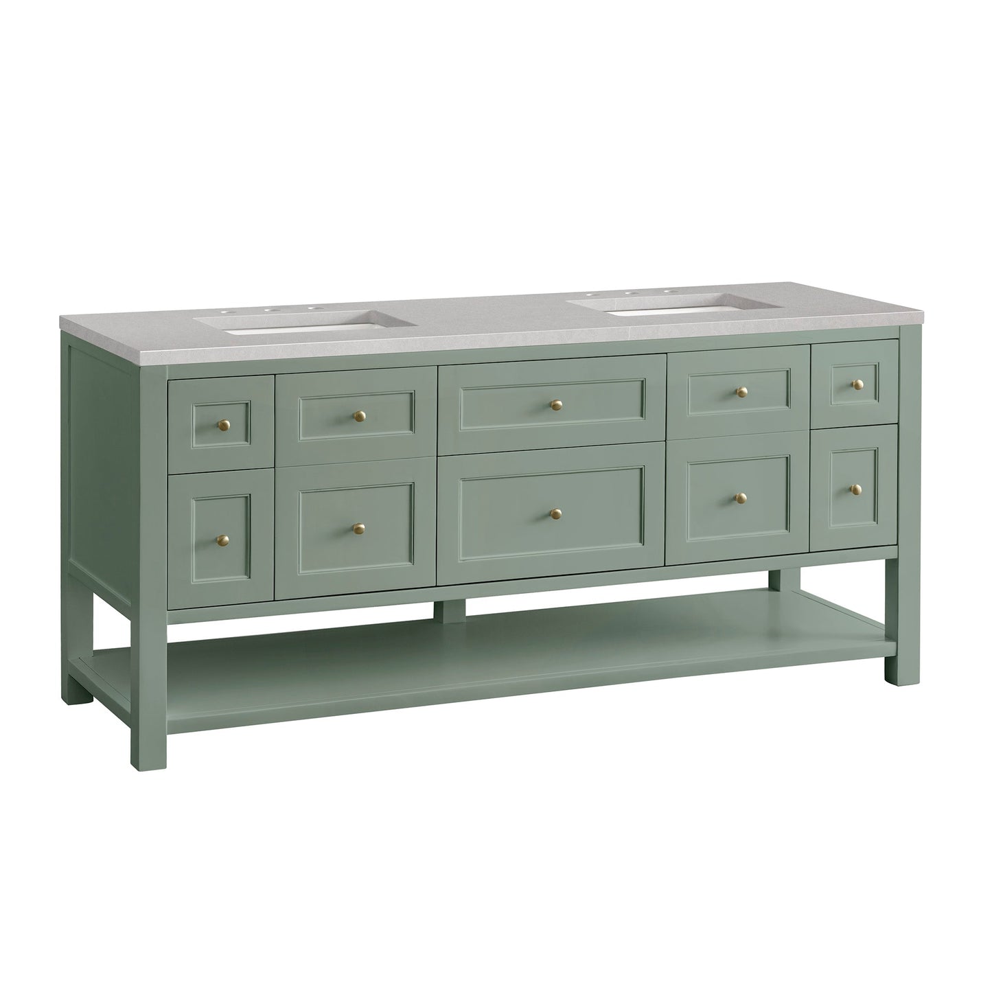 James Martin Vanities Breckenridge 72" Smokey Celadon Double Vanity With 3cm Eternal Serena Top