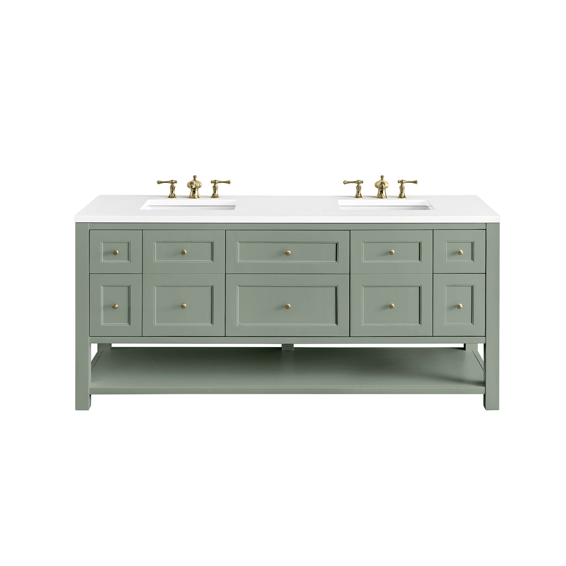 James Martin Vanities Breckenridge 72" Smokey Celadon Double Vanity