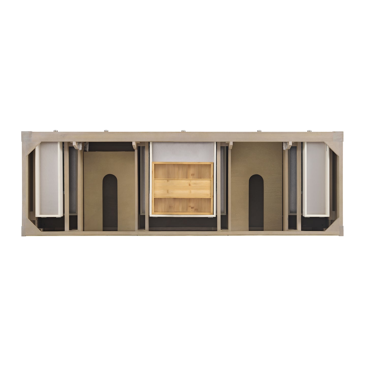 James Martin Vanities Breckenridge 72" Whitewashed Oak Double Vanity With 3 cm Eternal Jasmine Pearl Silestone Top and FreePower Wireless Charger