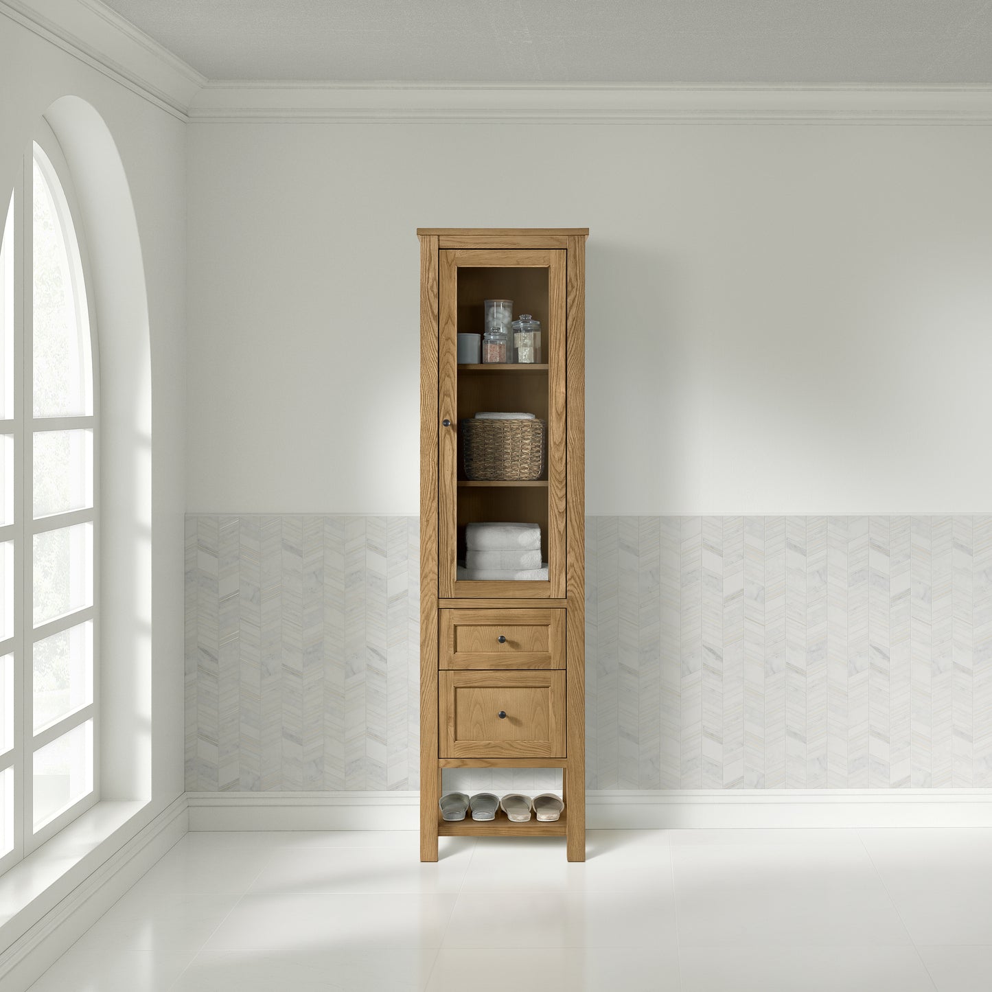 James Martin Vanities Breckenridge Light Natural Oak Linen Cabinet