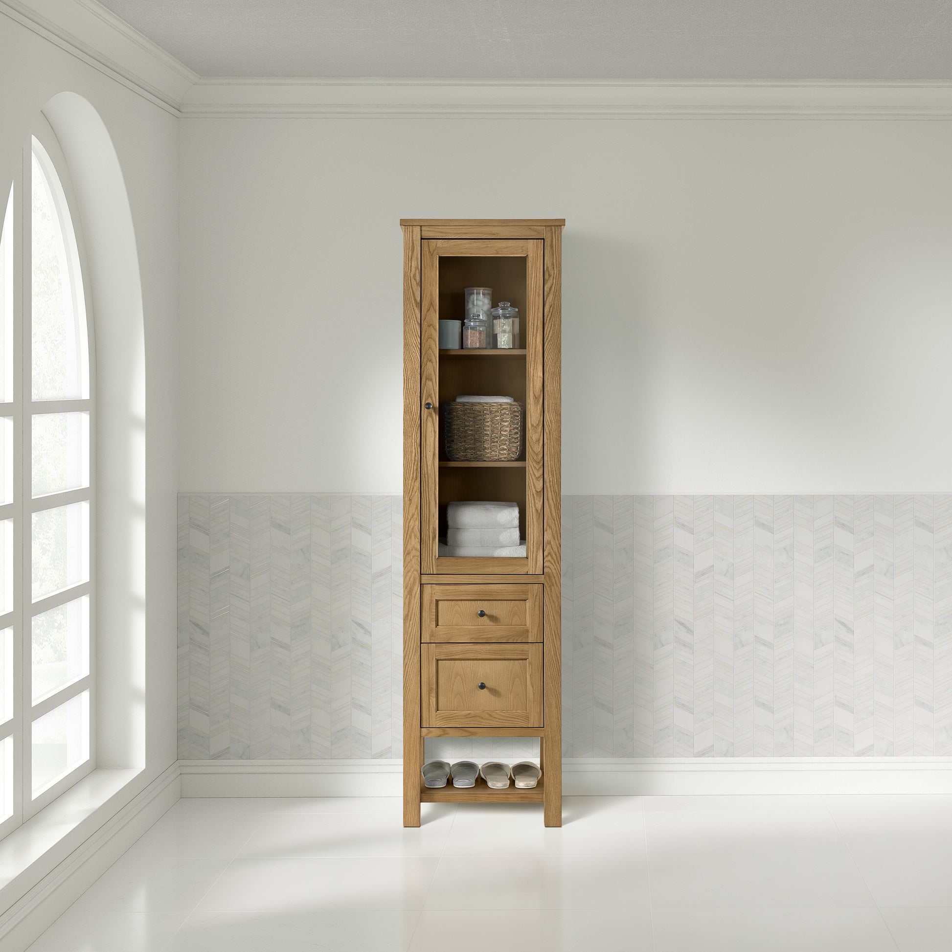James Martin Vanities Breckenridge Light Natural Oak Linen Cabinet