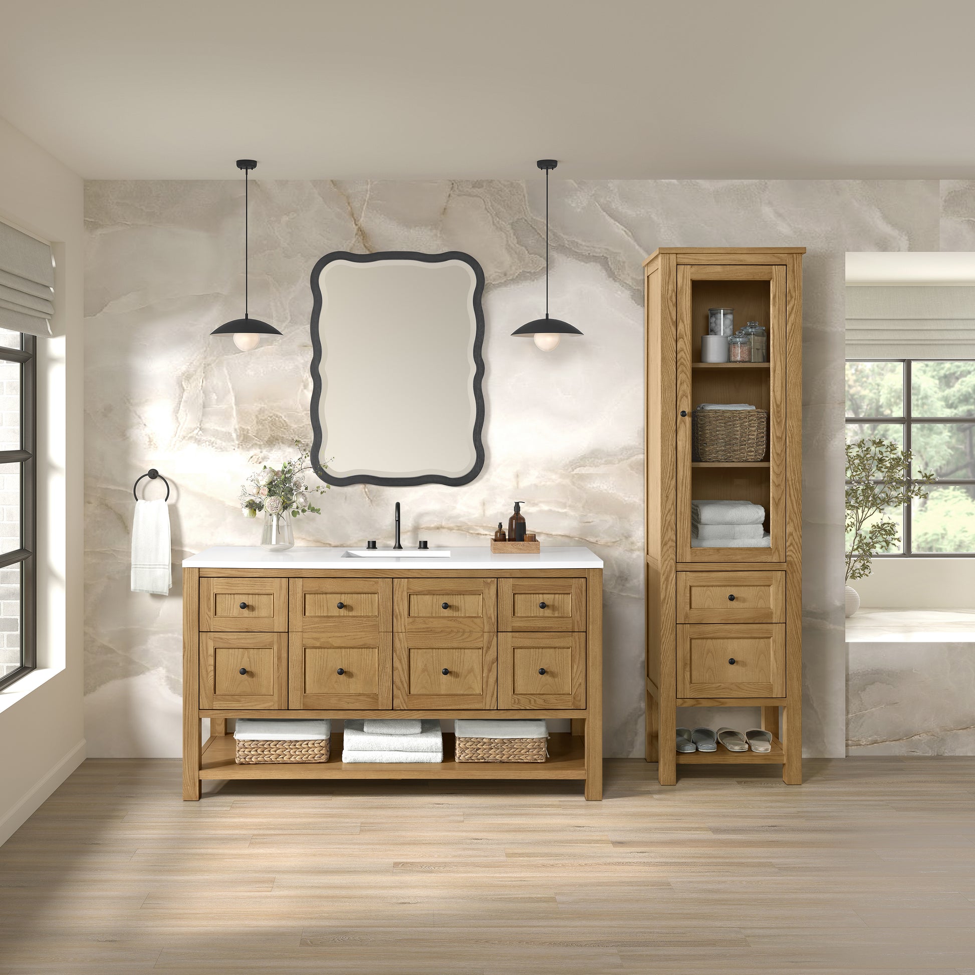 James Martin Vanities Breckenridge Light Natural Oak Linen Cabinet