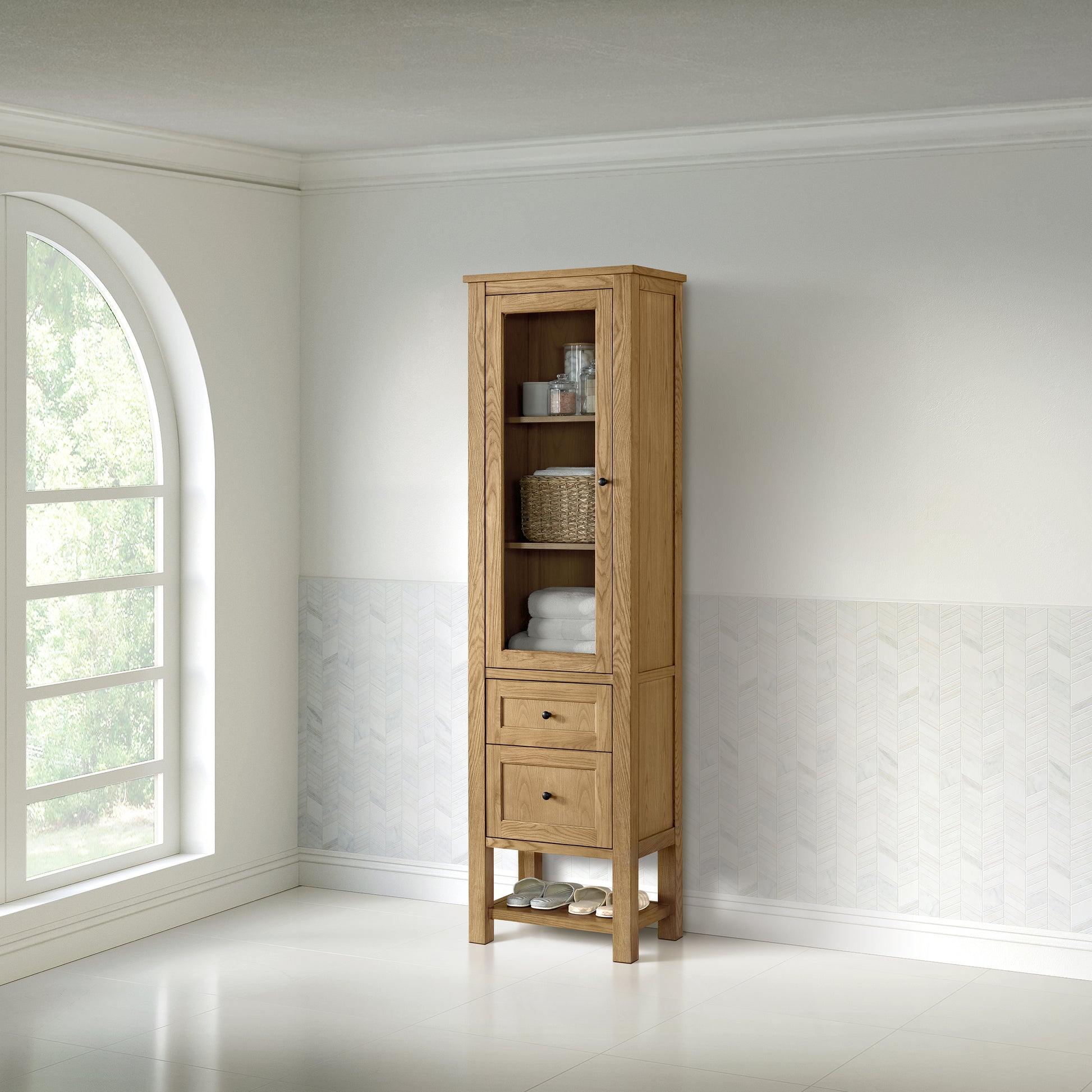 James Martin Vanities Breckenridge Light Natural Oak Linen Cabinet