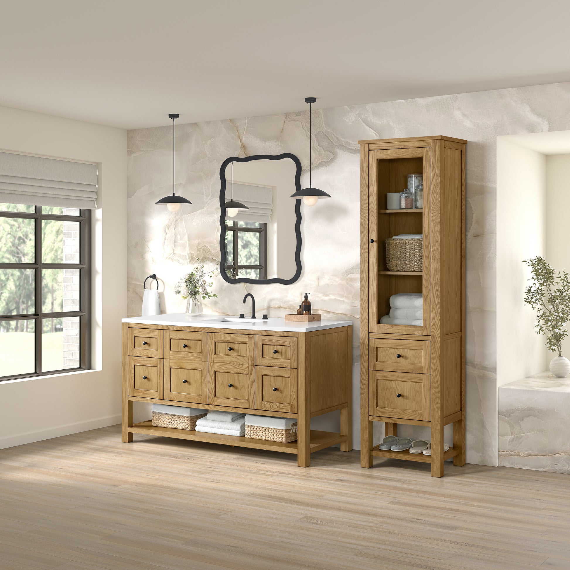 James Martin Vanities Breckenridge Light Natural Oak Linen Cabinet