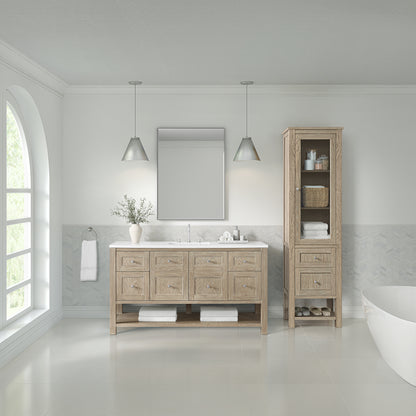 James Martin Vanities Breckenridge Whitewashed Oak Linen Cabinet