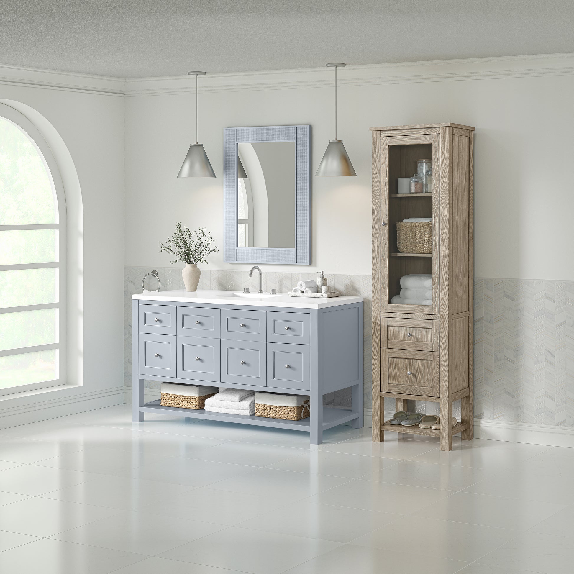 James Martin Vanities Breckenridge Whitewashed Oak Linen Cabinet