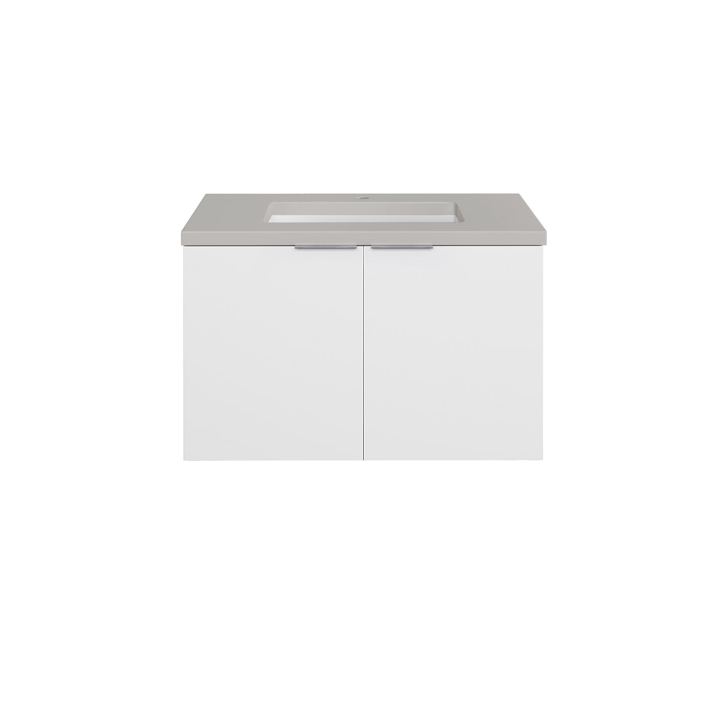 James Martin Vanities Brenlyn 30" W X 22" D X 34.65" H Glossy White Single Bath Vanity With Pietra Grey Quartz Top