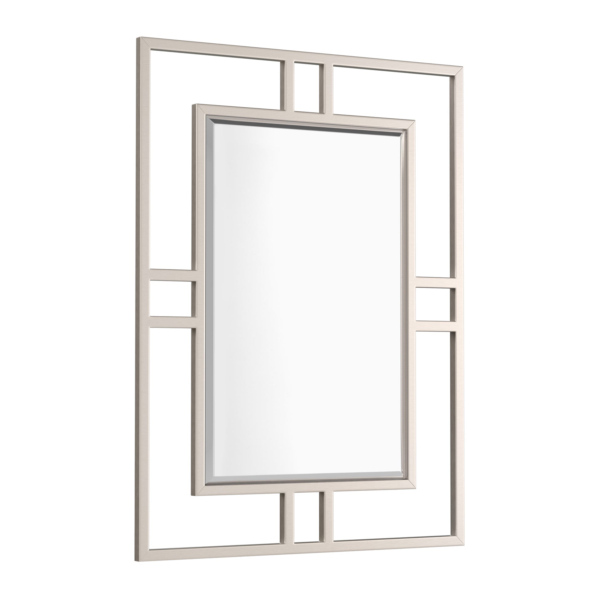 James Martin Vanities Brenlyn 30" x 40" Brushed Nickel Framed Wall Mount Bathroom Vanity Mirror
