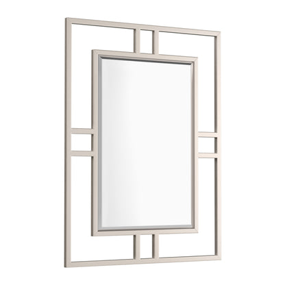 James Martin Vanities Brenlyn 30" x 40" Brushed Nickel Framed Wall Mount Bathroom Vanity Mirror