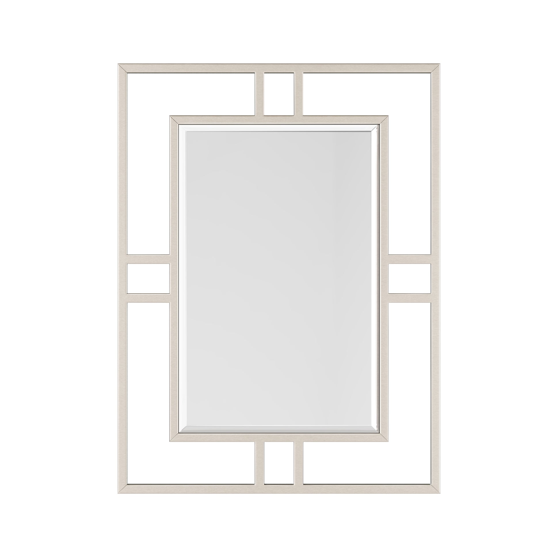 James Martin Vanities Brenlyn 30" x 40" Brushed Nickel Framed Wall Mount Bathroom Vanity Mirror