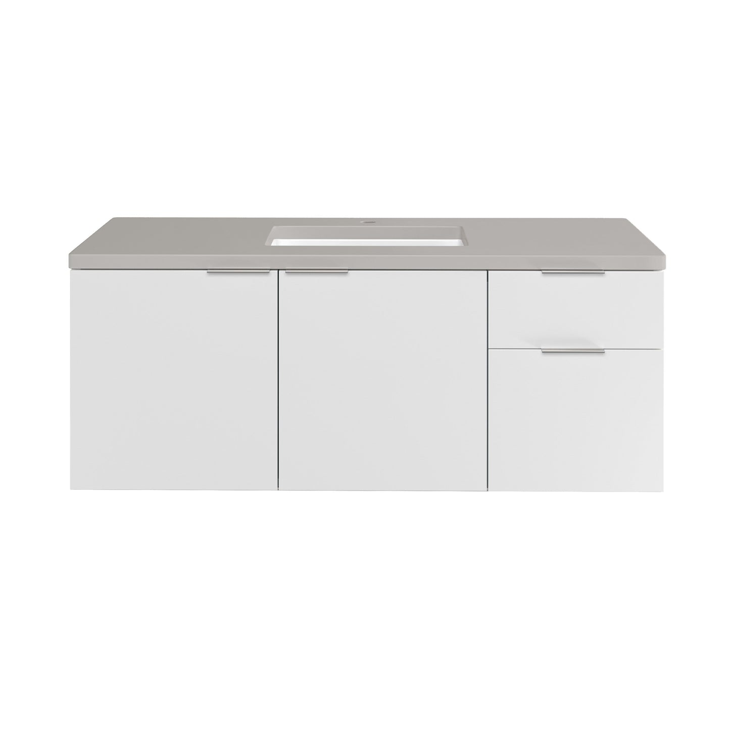 James Martin Vanities Brenlyn 48" W X 22" D X 34.65" H Glossy White Single Bath Vanity With Pietra Grey Quartz Top