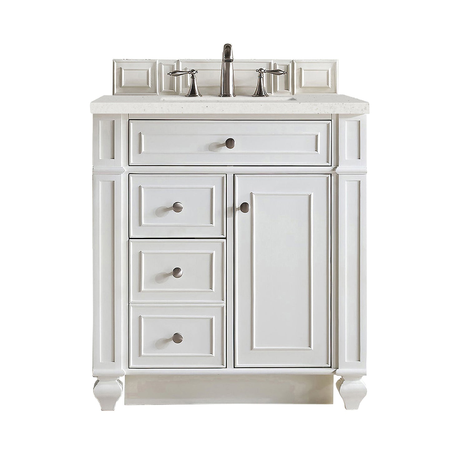 James Martin Vanities Bristol 30" Bright White Single Vanity With 3 cm Lime Delight Quartz Top