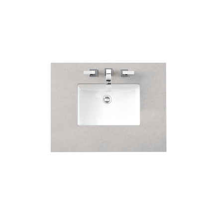 James Martin Vanities Bristol 30" Bright White Single Vanity With 3cm Eternal Serena Quartz Top