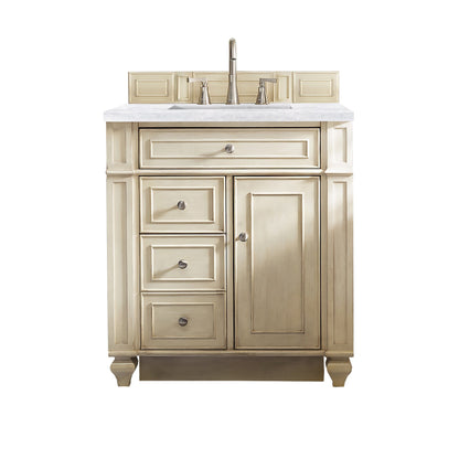 James Martin Vanities Bristol 30" Vintage Vanilla Single Vanity With 3cm Arctic Fall Solid Surface Top