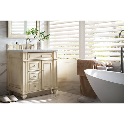 James Martin Vanities Bristol 30" Vintage Vanilla Single Vanity With 3cm Carrara Marble Top