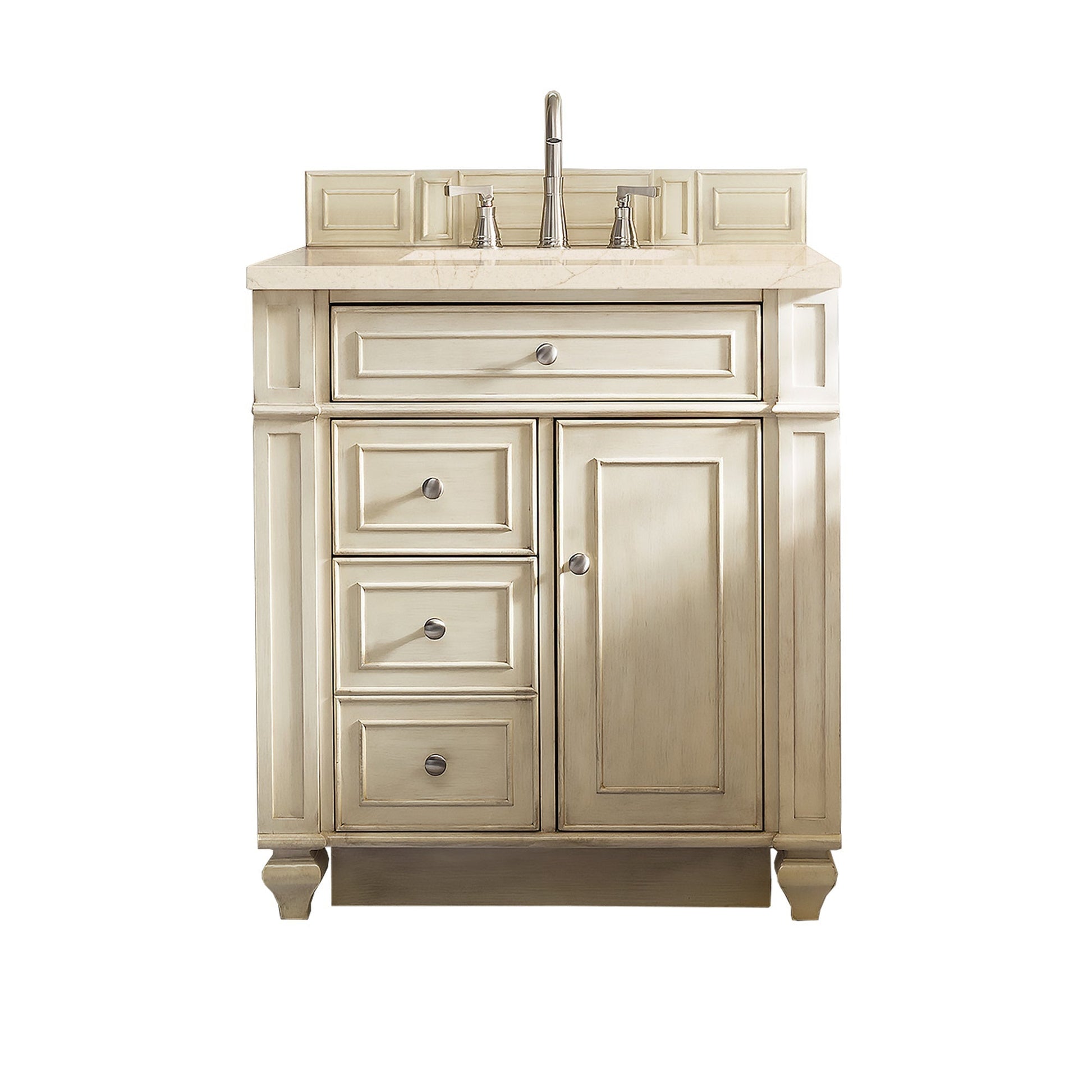 James Martin Vanities Bristol 30" Vintage Vanilla Single Vanity With 3cm Eternal Marfil Quartz Top