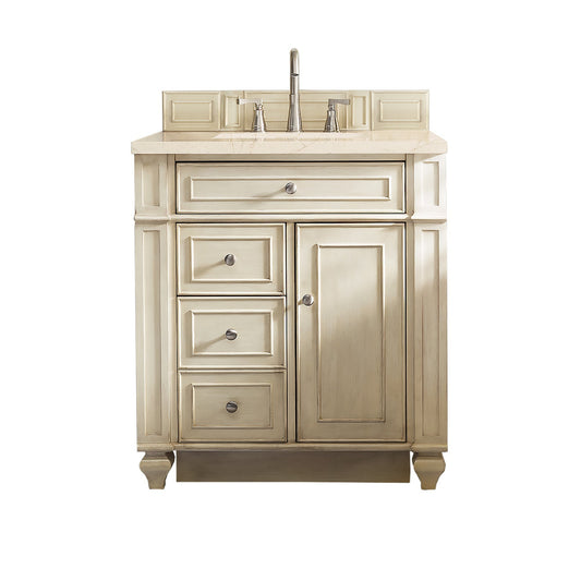 James Martin Vanities Bristol 30" Vintage Vanilla Single Vanity With 3cm Eternal Marfil Quartz Top