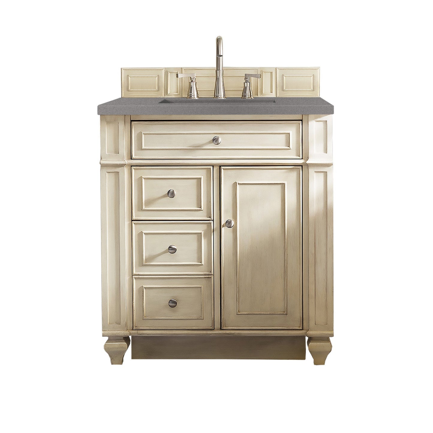 James Martin Vanities Bristol 30" Vintage Vanilla Single Vanity With 3cm Grey Expo Quartz Top