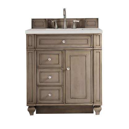 James Martin Vanities Bristol 30" Whitewashed Walnut Single Vanity With 3 cm Lime Delight Quartz Top