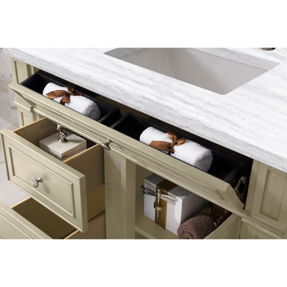 James Martin Vanities Bristol 36" Vintage Vanilla Single Vanity With 3cm Arctic Fall Solid Surface Top