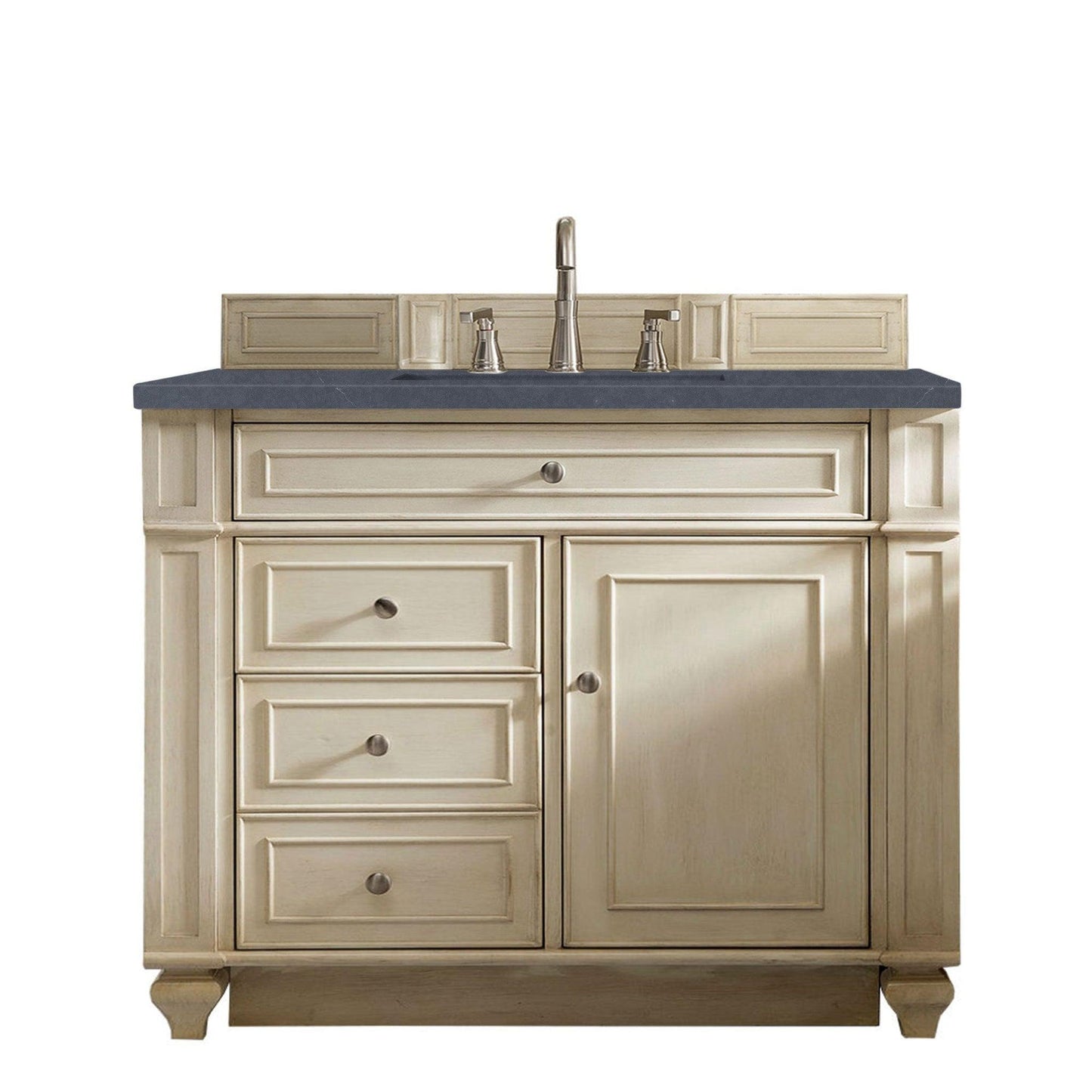 James Martin Vanities Bristol 36" Vintage Vanilla Single Vanity With 3cm Charcoal Soapstone Quartz Top