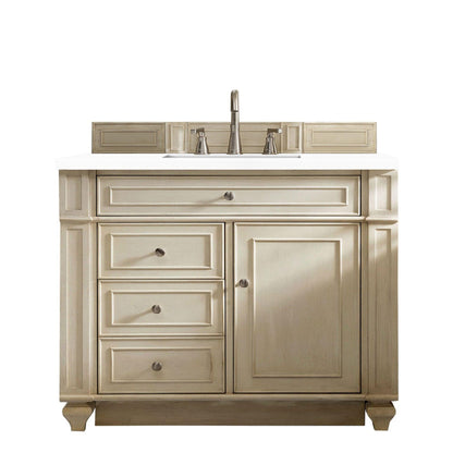 James Martin Vanities Bristol 36" Vintage Vanilla Single Vanity With 3cm White Zeus Quartz Top