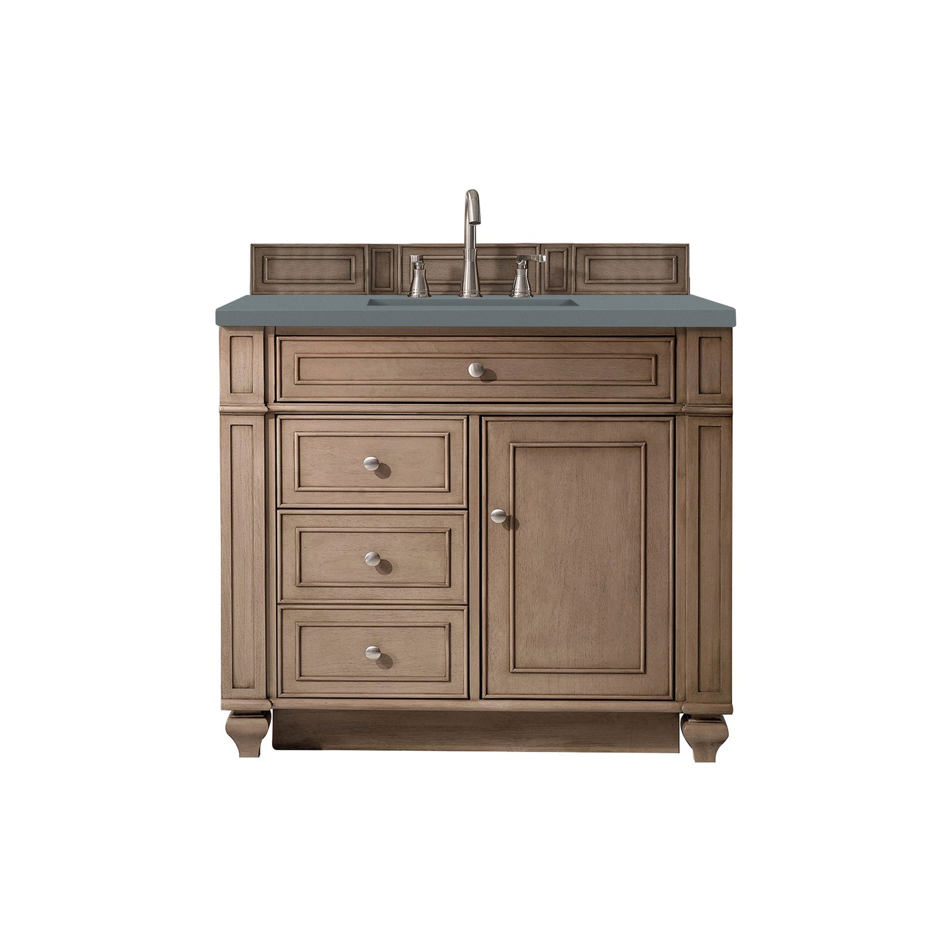 James Martin Vanities Bristol 36" Whitewashed Walnut Single Vanity With 3cm Cala Blue Quartz Top