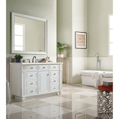 James Martin Vanities Bristol 48" Bright White Single Vanity With 3 cm Lime Delight Quartz Top