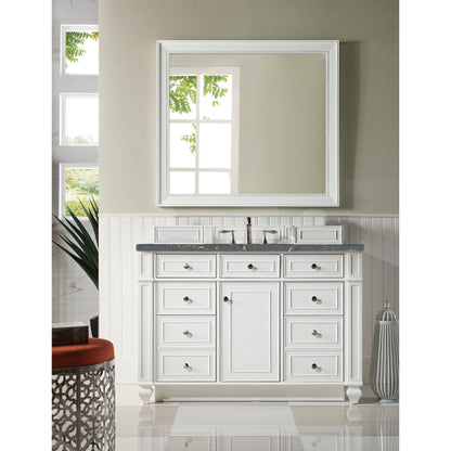 James Martin Vanities Bristol 48" Bright White Single Vanity With 3 cm Parisien Bleu Quartz Top