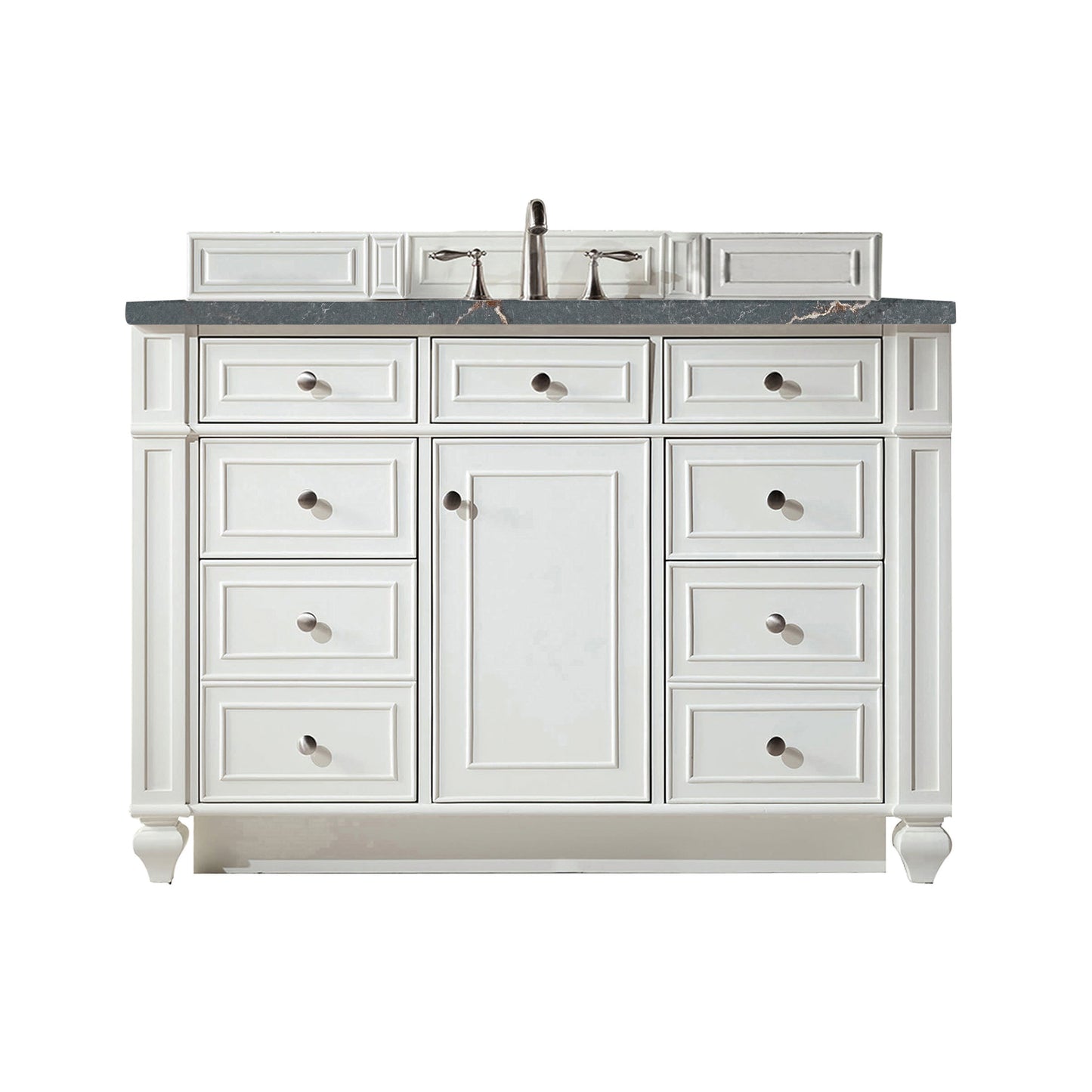 James Martin Vanities Bristol 48" Bright White Single Vanity With 3 cm Parisien Bleu Quartz Top