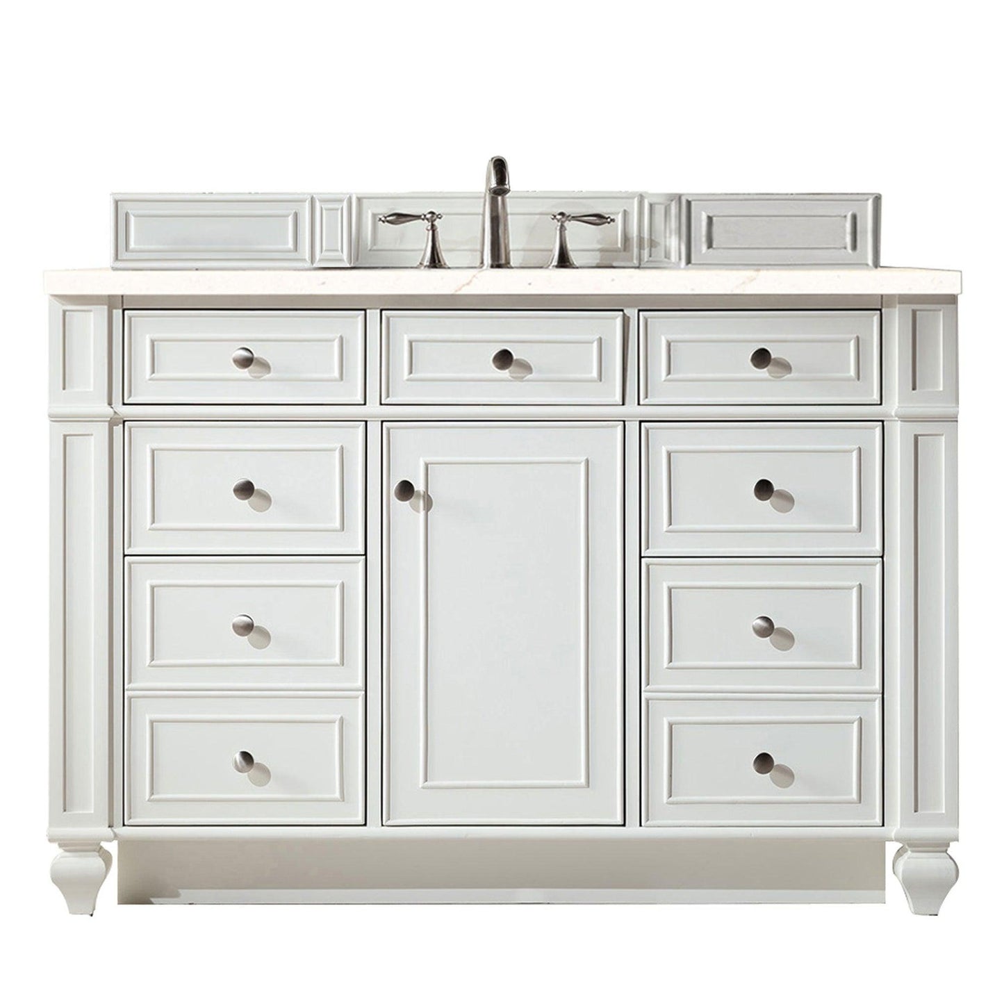 James Martin Vanities Bristol 48" Bright White Single Vanity With 3cm Eternal Marfil Quartz Top