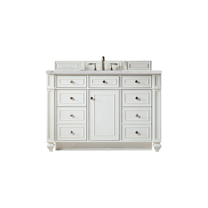 James Martin Vanities Bristol 48" Bright White Single Vanity With 3cm Ethereal Noctis Quartz Top