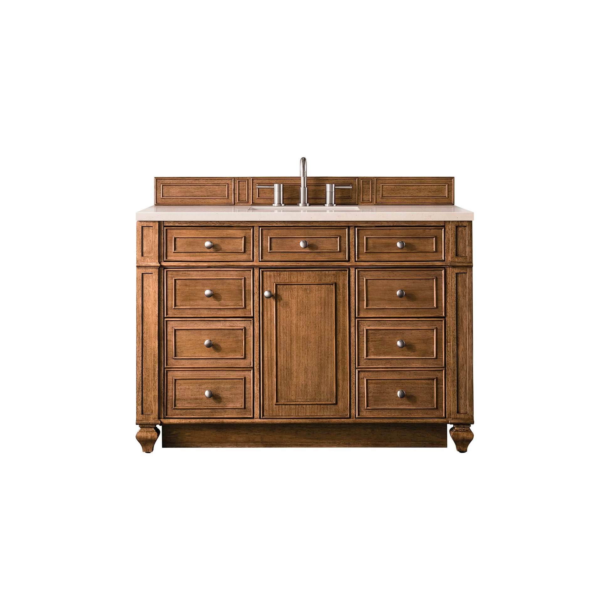 James Martin Vanities Bristol 48" Saddle Brown Single Vanity With 3cm Eternal Marfil Quartz Top